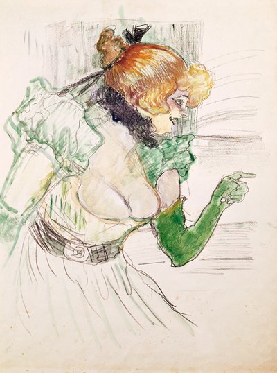 Konstnär med gröna handskar - Sångerskan Dolly från Star at Le Havre av Henri de Toulouse Lautrec