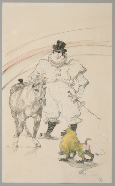 På cirkus: Dresserad ponny och babian av Henri de Toulouse-Lautrec