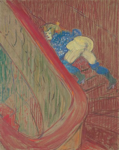 På trappan till rue des Moulins av Henri de Toulouse Lautrec