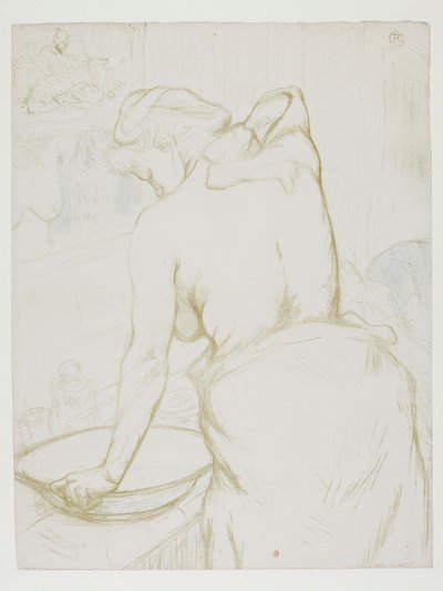 De: Kvinna som tvättar sig av Henri de Toulouse-Lautrec