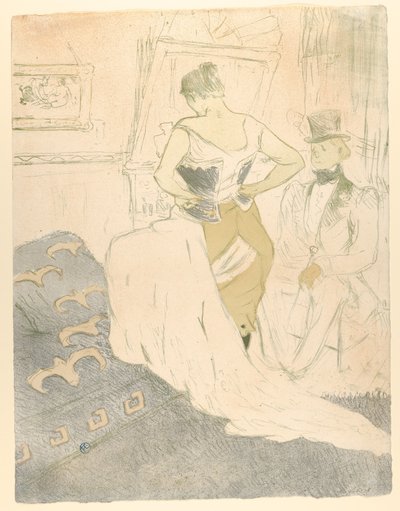 Så här knäpper man en korsett, ur ”Elles” av Henri de Toulouse-Lautrec