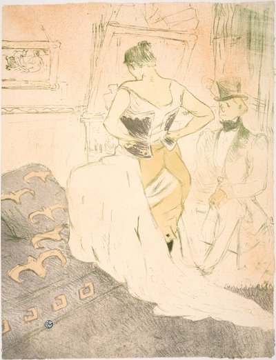 Kvinna i korsett, Passage Conquest av Henri de Toulouse-Lautrec