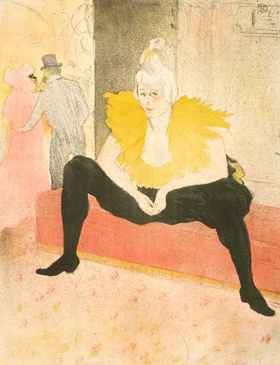 Den sittande clownen, fröken Cha-U-Kao av Henri de Toulouse-Lautrec
