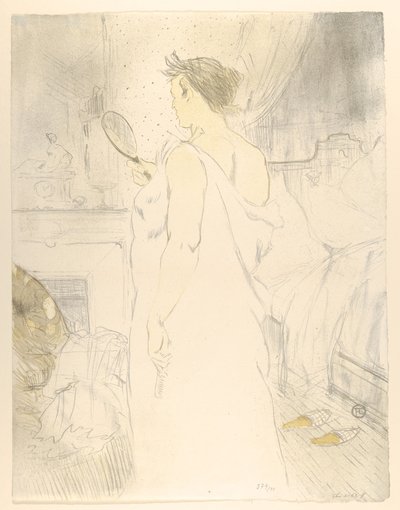 Att se sig i en spegel, ur "Elles" av Henri de Toulouse-Lautrec