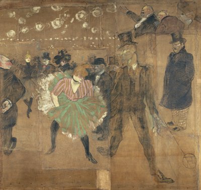 Panneaux pour la baraque de la Goulue, à la Foire du Trône à Paris av Henri de Toulouse-Lautrec