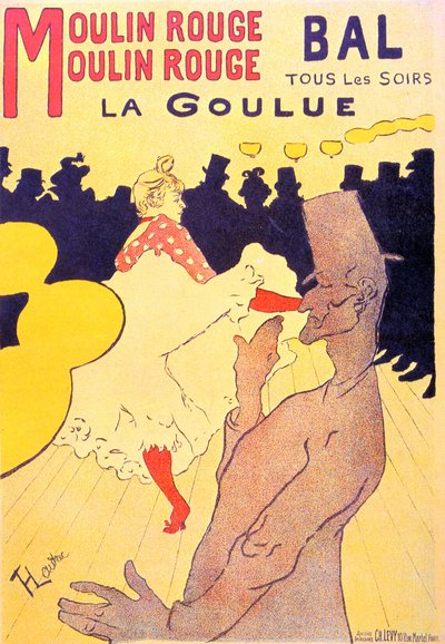 Affisch för "La Goulue" show på Moulin Rouge, Paris 1891 (litografi) av Henri de Toulouse Lautrec