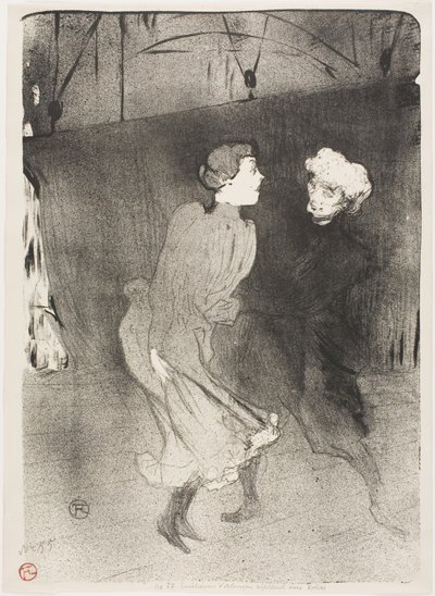 Repetition på Folies-Bergère, Emilenne D'Alençon och Mariquita av Henri de Toulouse-Lautrec