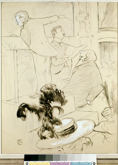 Operans stora konserter: Ambroise Thomas bevittnade en repetition av Francesca da Rimini, ca 1896 (kina bläck med pensel, penna, vit gouache och kol på papper, av Henri de Toulouse Lautrec