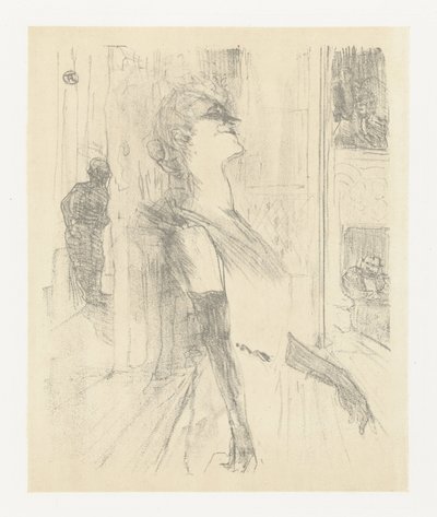 Porträtt av skådespelerskan Yvette Guilbert under uppträdandet Yvette Guilbert på scen Yvette Guilbert: Engelsk serie (serietitel) av Henri de Toulouse Lautrec (signed by artist)