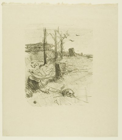 En kyrkogård i Galicien, från Au Pied du Sinaï av Henri de Toulouse Lautrec