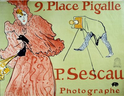 Reklam för fotografen P. Sescau, 9 Place Pigalle i Montmartre. Affisch av Henri De Toulouse Lautrec (1864-1901) av Henri de Toulouse Lautrec