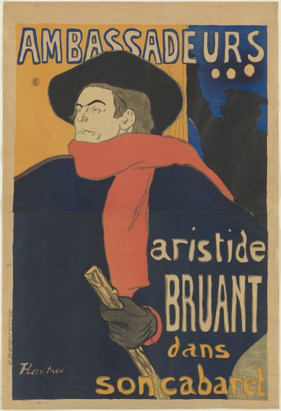 Ambassadörer: Aristide Bruant, 1892 av Henri de Toulouse Lautrec