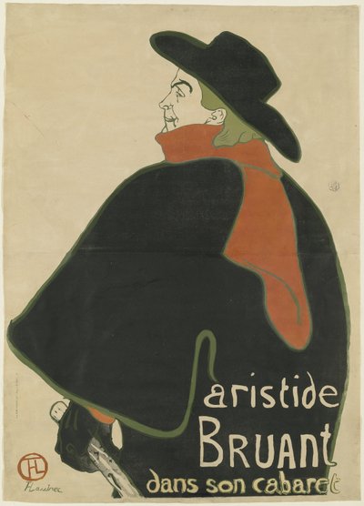 Aristide Bruant, I hans kabaret, 1893 av Henri de Toulouse Lautrec