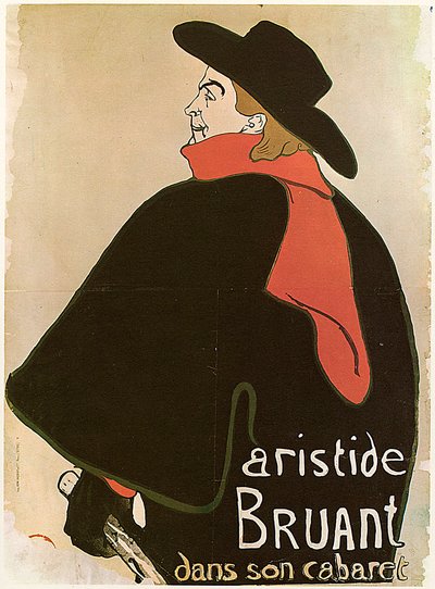 Aristide Bruant i hans kabaret, affisch, 1893 av Henri de Toulouse Lautrec