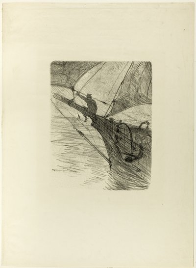 At Sea by Night, från Melodier av Désiré Dihau av Henri de Toulouse Lautrec