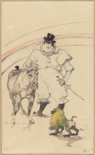 På Cirkus: Tränad ponny och babian av Henri de Toulouse Lautrec