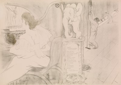 Am Vorhang, 1895 von Henri de Toulouse Lautrec