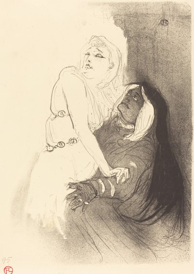 Vid renässansen: Sarah Bernhardt i Phedre A la Renaissance: Sarah Bernhardt dans..., 1893. av Henri de Toulouse Lautrec