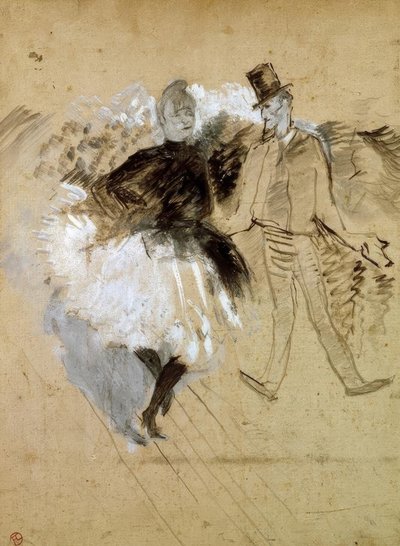 Vid Moulin de la Galette. La Goulue och Valentin den benlösa av Henri de Toulouse Lautrec