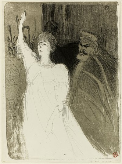 Bartet och Mounet-Sully, i Antigone av Henri de Toulouse Lautrec