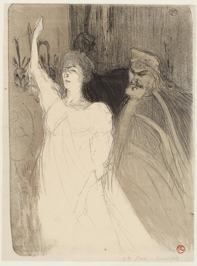 Bartet och Mounet-Sully, i Antigone av Henri de Toulouse Lautrec
