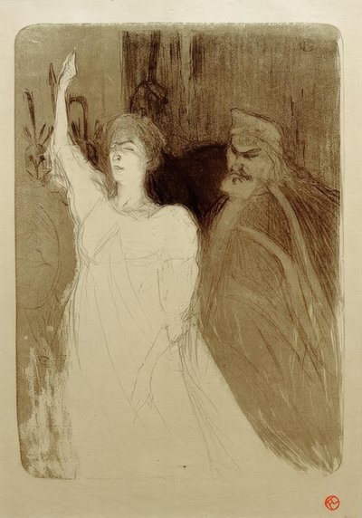 Bartet och Mounet-Sully, i Antigone av Henri de Toulouse Lautrec