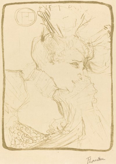 Byst av Mlle. Marcelle Lender (Mlle. Marcelle Lender, en byst) av Henri de Toulouse Lautrec