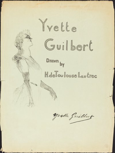 Omslag, Yvette Guilbert av Henri de Toulouse Lautrec