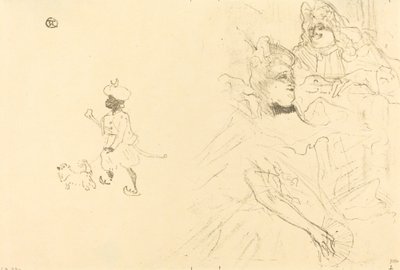 Omslag till "Exemplet på förälskad Ninon de Lenclos" av Henri de Toulouse Lautrec