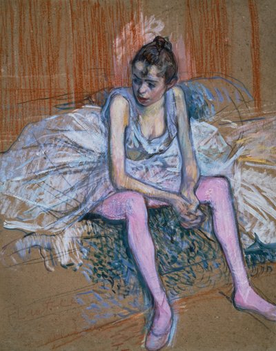 Dansare med rosa strumpor, 1890 (pastell ombord) av Henri de Toulouse Lautrec