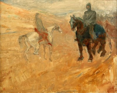 Två riddare i rustning av Henri de Toulouse Lautrec