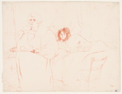 Elles: Kvinna som bär en bricka, Mme. Baron och Mlle. Popo av Henri de Toulouse Lautrec