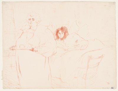 Elles: Kvinna som bär en bricka, Mme. Baron och Mlle. Popo, 1896. av Henri de Toulouse Lautrec