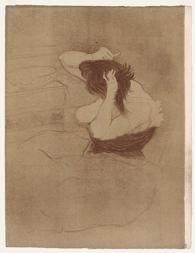 Elles: Kvinna som kammar sitt hår av Henri de Toulouse Lautrec