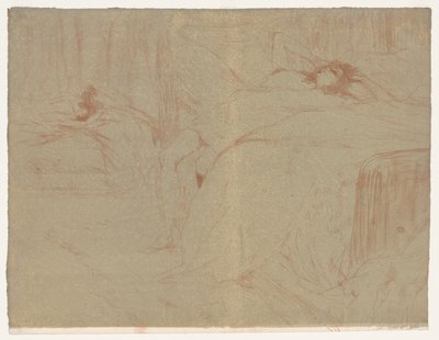 Elles: Kvinna som ligger på rygg, 1896. av Henri de Toulouse Lautrec