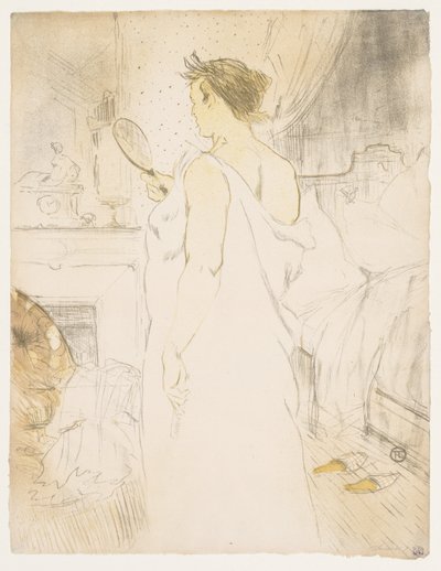 Elles: Kvinna med en handspegel av Henri de Toulouse Lautrec