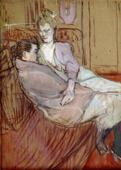 Studie för The Two Friends av Henri de Toulouse Lautrec