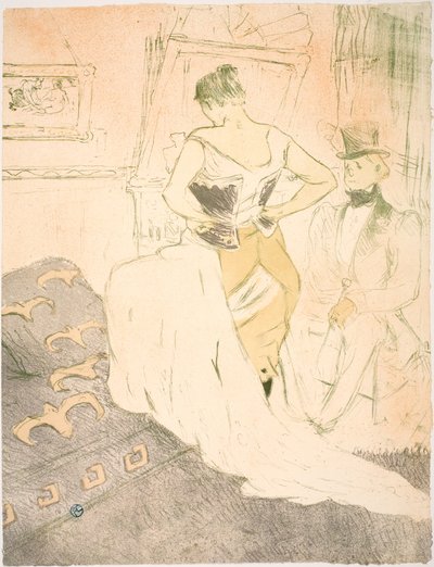 Kvinna i korsett, Passage Conquest av Henri de Toulouse Lautrec