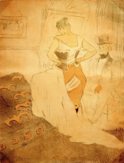 Frau im Korsett, Eroberung des Durchgangs von Henri de Toulouse Lautrec