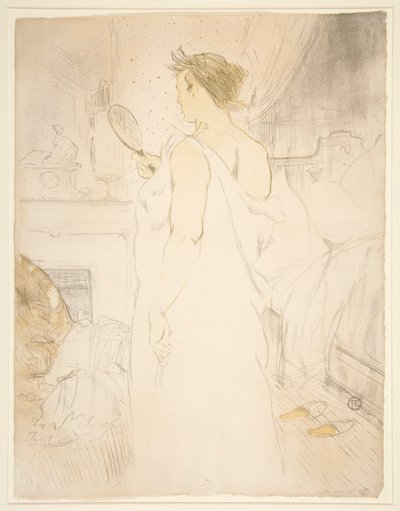 Femme ? glace, la glace ? main (Woman with Hand Mirror), från serien Elles av Henri de Toulouse Lautrec