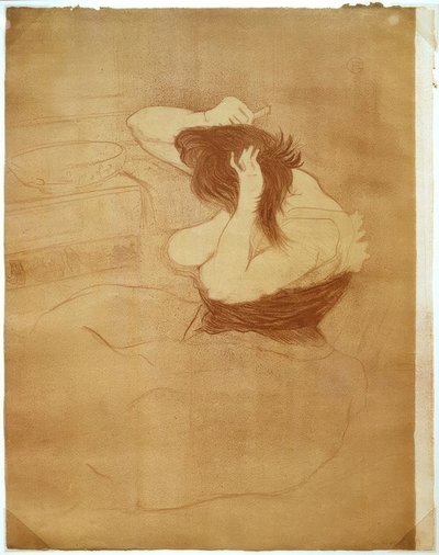 Kvinna kammar sitt hår, Frisyren av Henri de Toulouse Lautrec