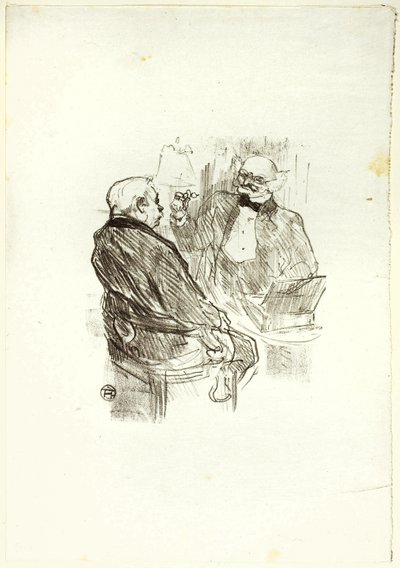 Georges Clemenceau och optomotisten, Mayer, från Au Pied du Sinaï av Henri de Toulouse Lautrec