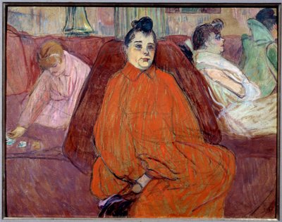 I vardagsrummet, soffan Prostituerade på en bordell som väntar på gäster. Målning av Henri de Toulouse Lautrec av Henri de Toulouse Lautrec
