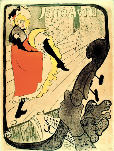 Jane Avril, 1893., 1893. av Henri de Toulouse Lautrec