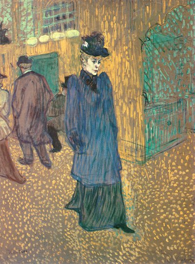 Jane Avril lämnar Moulin Rouge, 1892 (essens ombord) av Henri de Toulouse Lautrec