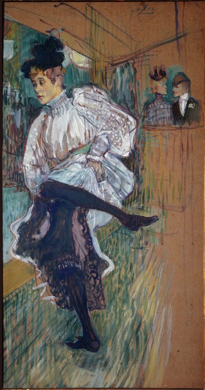 Jane Avril dansar - olja på kartong av Henri de Toulouse Lautrec