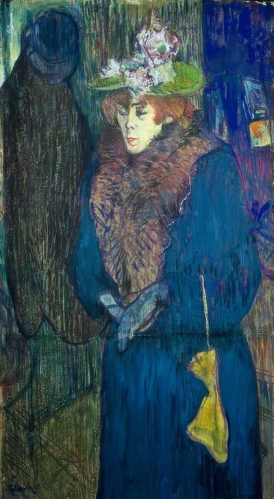 Jane Avril går in i Moulin-Rouge av Henri de Toulouse Lautrec
