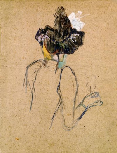 Jane Avril sedd bakifrån av Henri de Toulouse Lautrec
