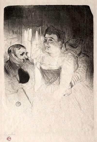 Judic in the Loge, 1894. av Henri de Toulouse Lautrec