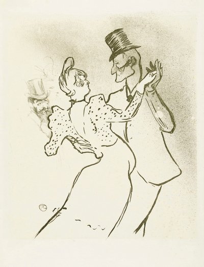 La Goulue och Valentin la Desossee. Affisch av Toulouse-Lautrec. av Henri de Toulouse Lautrec